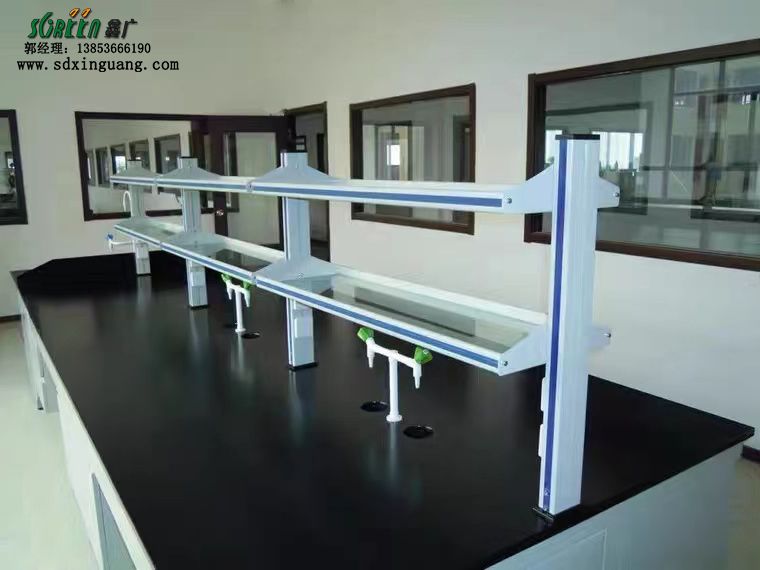 山东实验室钢木实验台 边台带钢玻试剂架 全套设备定制