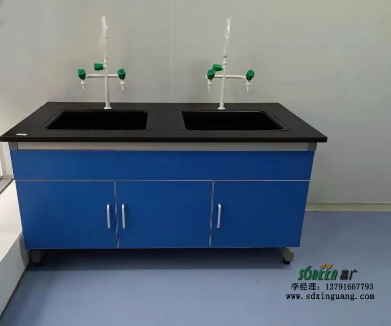 鑫广实验室专用水槽台 钢木洗涤槽 全钢实验水池柜