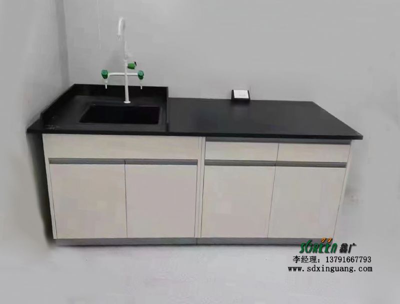 化验室边台 实验室水槽台 含水单三联水咀钢木洗涤槽水槽